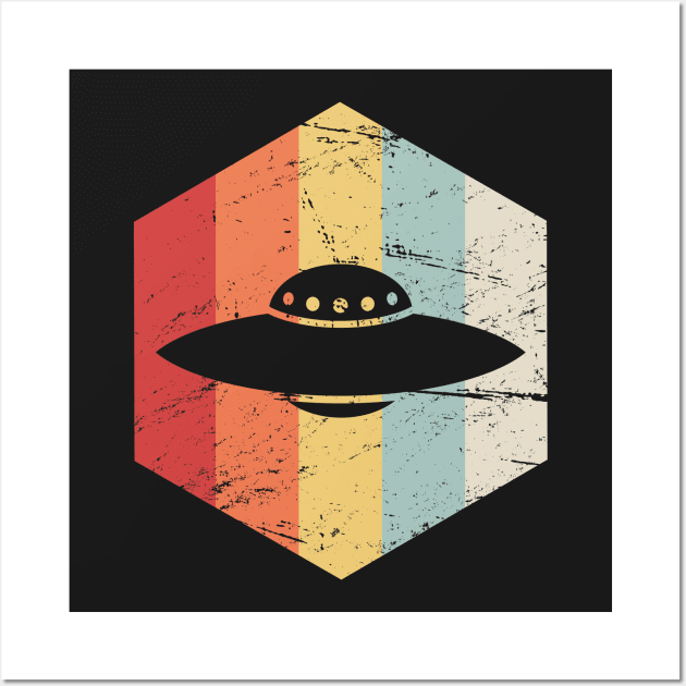 Vintage Retro Alien UFO Icon Wall Art by MeatMan